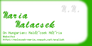 maria malacsek business card